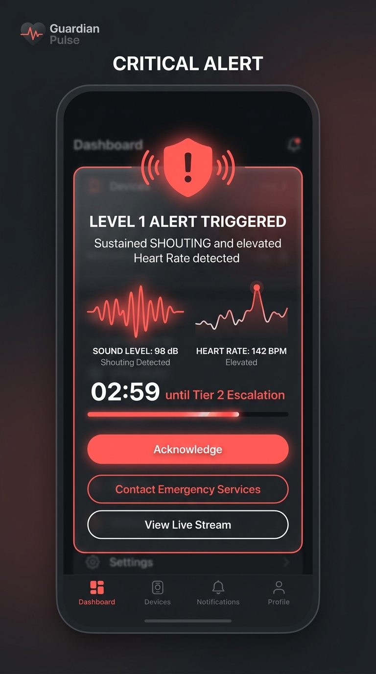 Guardian Pulse Tier 1 Alert UI